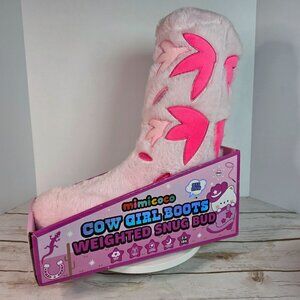 Mimicoco Cowgirl Boots Weighted Snug Bud Plush Pillow 2.6 Lbs Stress Support Pin
